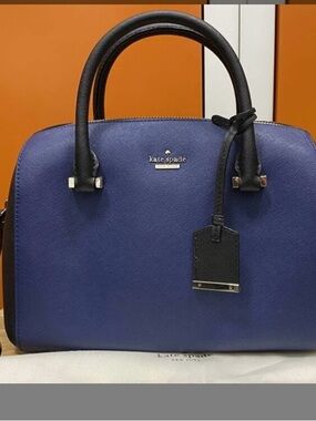 kate spade navy and black dome satchel